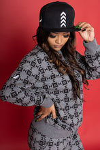 画像をギャラリービューアに読み込む, ダイヤモンドアイ ジオメトリック スウェットシャツ - グレー/ブラック