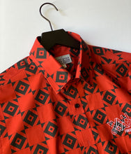 画像をギャラリービューアに読み込む, FOREIGNA Men’s Classic Fit Checkered Diamond Eye Dress Shirt - Red/Black - FOREIGNA