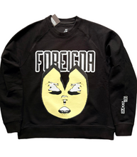 画像をギャラリービューアに読み込む, Foreigna Emoji Face Heavyweight Crew Sweatshirt - Black