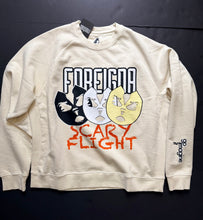 Load image into Gallery viewer, Foreigna Scary Flight Heavyweight Crew Sweatshirt - Vanilla White