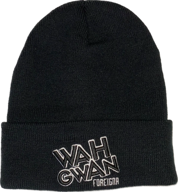 Wah Gwan 3D Beanie Hats - Black